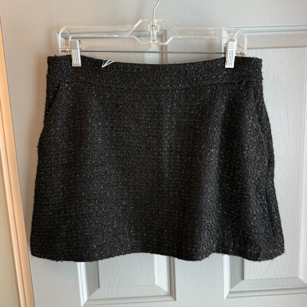 Boden black sparkly wool mini skirt with pockets - Size 10